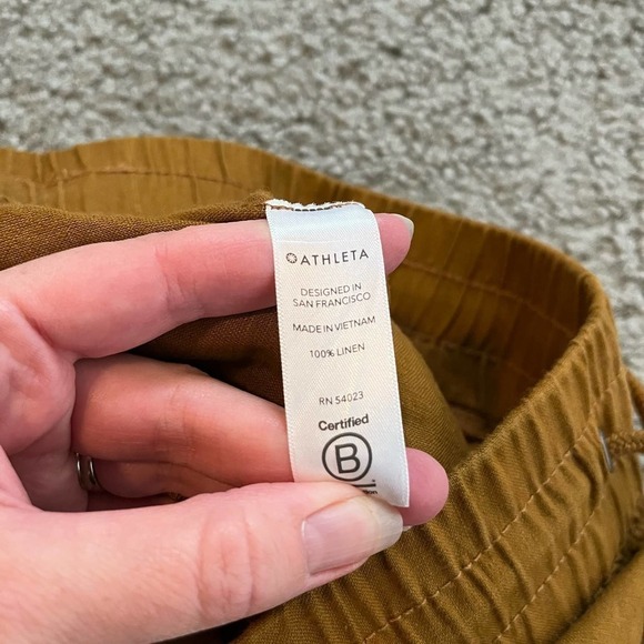 Athleta cabo linen jogger mustard yellow (toasted ochre) women’s size 4 - Picture 5 of 12